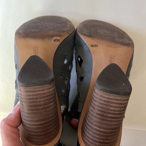 Vince Camuto Cutout Nubuck Caged Heeled Sandals-Deverly Gray 8 - Picture 11 of 14